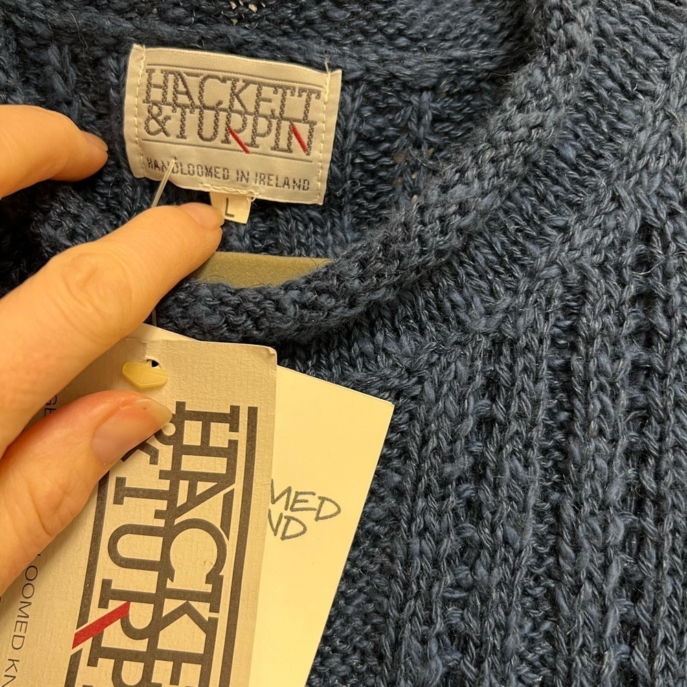 Hackett & Turpin Blue Ireland Cable Knit Sweater - Picture 4 of 11